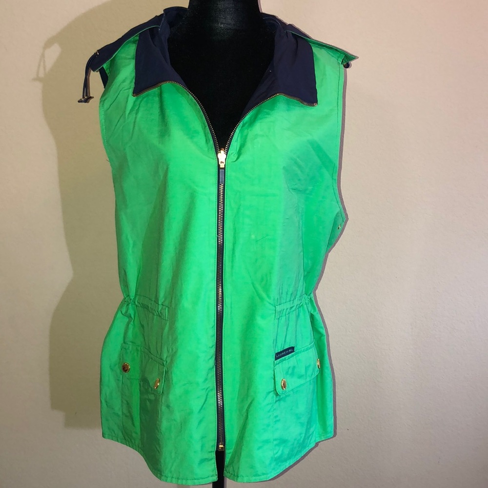 LAUREN-RL Reversible Vest with Detachable Hood